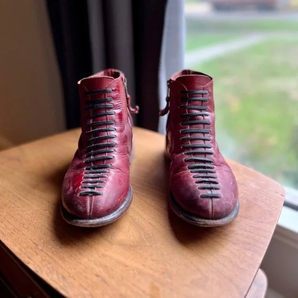 John Fluevog Red Ankle Boots